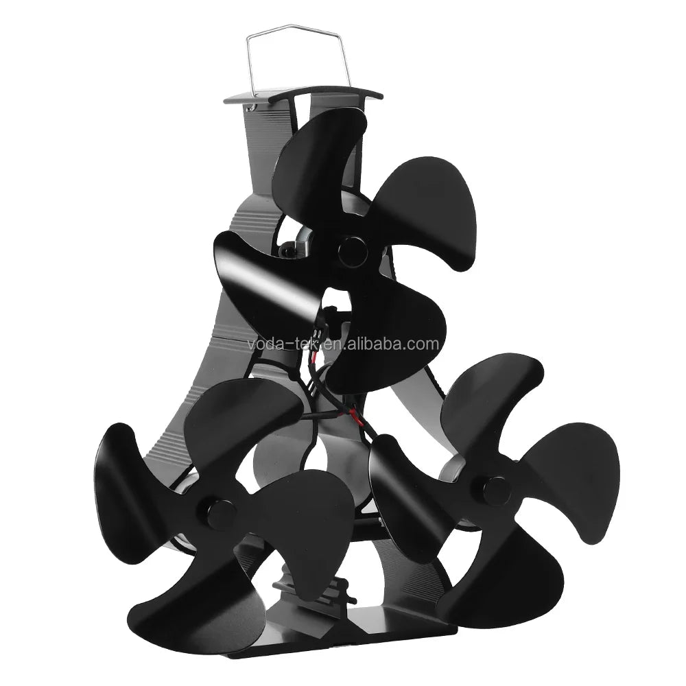 Eco Heat‑Powered Triple‑Motor Stove Fan