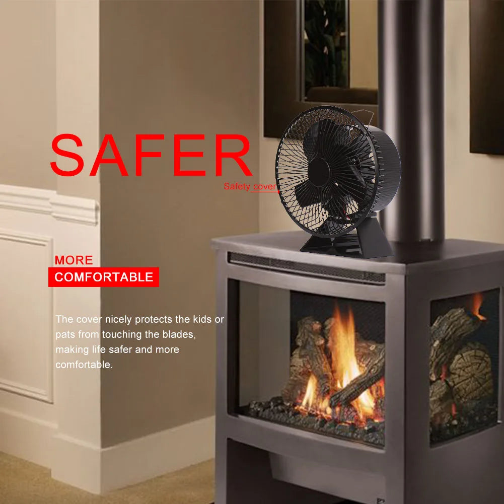 Eco Heat‑Powered Stove Fan with Safety Cover