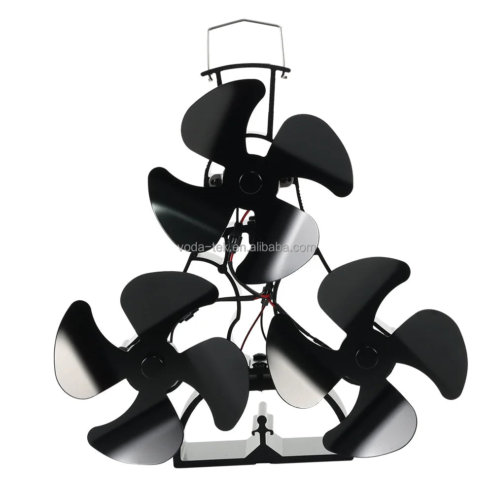 Eco Heat‑Powered Triple‑Motor Stove Fan